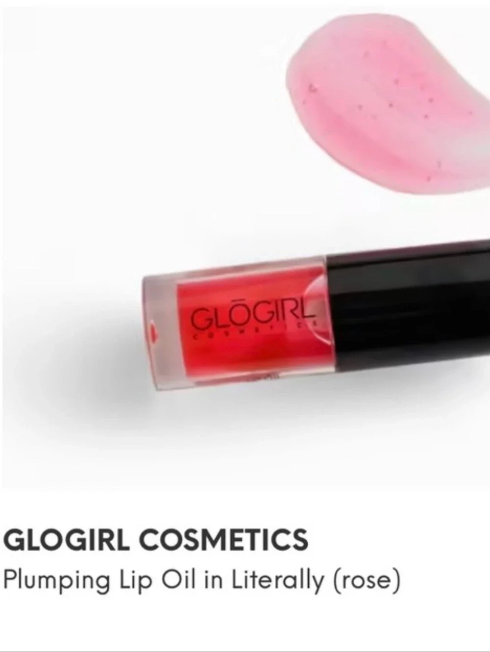 Glogirl Cosmetics Plumping Lip Oil in Literally (Rose) - Sheer Pink Shine